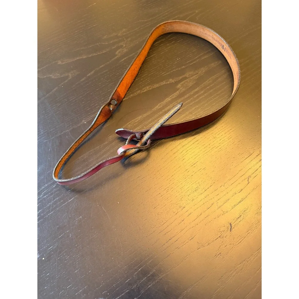 Whitley Genuine‎ Leather Belt 31 Burgundy Classic Casual